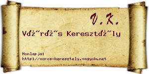 Vörös Keresztély névjegykártya